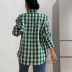 autumn lapel single-breasted retro plaid loose shirt nihaostyles wholesale clothing NSXE80616