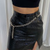 women s slim crocodile leather package hip side slitted skirt nihaostyles wholesale clothing NSXE80618