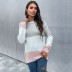 autumn women s color matching round neck bat sleeve knitted sweater nihaostyles wholesale clothing NSDMB80621