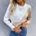 autumn women s color matching round neck pullover knitted sweater nihaostyles wholesale clothing NSDMB80623