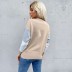 autumn and winter round neck stitching knitted sweater nihaostyles wholesale clothing NSDMB80625