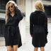 spring and autumn women s lapel belted shirt dress nihaostyles wholesale clothing NSDMB80629