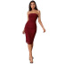 women s tube top metal sling dress elegant prom dress nihaostyles wholesale clothing NSWX80634