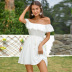 women s off-shoulder tube top lace side A-line dress  nihaostyles wholesale clothing NSWX80640