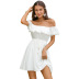 women s off-shoulder tube top lace side A-line dress  nihaostyles wholesale clothing NSWX80640