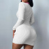  Autumn Women s Polo Neck Simple Package Hip sweater Dress nihaostyles wholesale clothing NSFLY80652
