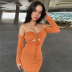 women s hollow package hip skirt tie dress nihaostyles wholesale clothing NSFLY80656