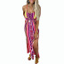 Digital Print Split Sexy Halter Sling Dress nihaostyles clothing wholesale NSZH80670