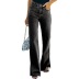 Washed Solid Color Mopping Slitted Jeans NSYF80699