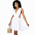 summer women s deep v-neck hollow beach holiday dress nihaostyles wholesale clothing NSXHX80705