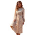 spring and autumn women s receiving waist print long-sleeved dress nihaostyles wholesale clothing NSJM80735