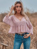 autumn women s V-neck see-through solid color chiffon top nihaostyles wholesale clothing NSJM80739
