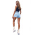 women s high waist raw edge denim shorts nihaostyles wholesale clothing NSJM80740