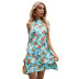 summer women s sleeveless halterneck package hip floral print dress nihaostyles wholesale clothing NSJM80741