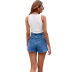 Spring and Summer Women s Casual High Waist raw edge Denim Shorts nihaostyles wholesale clothing NSJM80742