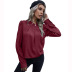 women s round neck loose pearl button shirt nihaostyles wholesale clothing NSJM80745