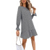 women s V-neck print lantern sleeve chiffon short dress nihaostyles wholesale clothing NSJM80803