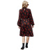 women s retro print high neck long sleeve dress nihaostyles wholesale clothing NSJM80806