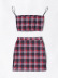 women s plaid print sling tube top and skirt two-piece set nihaostyles wholesale clothing NSJM80820
