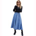 women s high waist back zipper denim long skirt nihaostyles wholesale clothing NSJM80823