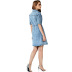 women s lapel button receiving waist short denim dress nihaostyles wholesale clothing NSJM80827