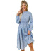 women s half high neck receiving waist tight elastic floral dress nihaostyles wholesale clothing NSJM80828