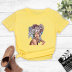Color character print short-sleeved T-shirt nihaostyles clothing wholesale NSYAY81347