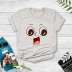Cartoon cute face print short-sleeved T-shirt nihaostyles clothing wholesale NSYAY81345