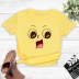 Cartoon cute face print short-sleeved T-shirt nihaostyles clothing wholesale NSYAY81345