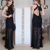 sleeveless backless lace hollow dress nihaostyles clothing wholesale NSYIS81334