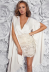 V-neck slim long sleeve shawl lace stitching dress nihaostyles clothing wholesale NSYIS81331