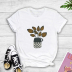 Teacup flower potted print short-sleeved T-shirt nihaostyles clothing wholesale NSYAY81320