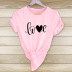 Letter Heart Shape Print Short-Sleeved T-Shirt NSYAY81318