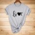 Letter Heart Shape Print Short-Sleeved T-Shirt NSYAY81318