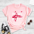 Colorblock graffiti letters printed short-sleeved T-shirt nihaostyles clothing wholesale NSYAY81317