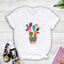 Cartoon Color Flower Potted Print Short-Sleeved T-Shirt NSYAY81315