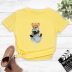 Cartoon Bear Printed Short-Sleeved T-Shirt NSYAY81299