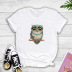 Cartoon Cute Owl Printed T-Shirt NSYAY81294