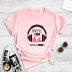 Headphone Print T-Shirt NSYAY81293
