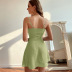 summer solid color v-neck backless sling holiday dress nihaostyles wholesale clothing NSLIH80936