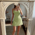 summer solid color v-neck backless sling holiday dress nihaostyles wholesale clothing NSLIH80936