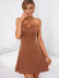 women s tube top hollow halterneck backless slim short dress nihaostyles wholesale clothing NSJM80947