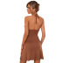 women s tube top hollow halterneck backless slim short dress nihaostyles wholesale clothing NSJM80947