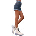women s loose color matching denim straight shorts nihaostyles wholesale clothing NSJM80950