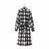 autumn black and white diamond long sleeve dress nihaostyles wholesale clothing NSAM81002