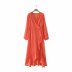 women s v-neck ruffle dress nihaostyles wholesale clothing NSAM81009