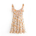 lemon print slim-fitting lace dress nihaostyles clothing wholesale NSAM81027