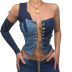 stitching long-sleeved denim blouse nihaostyles clothing wholesale NSSWF81045
