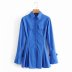 waist folds shirt lapel skirt dress nihaostyles clothing wholesale NSAM81058