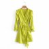 slim satin wrap lace-up ruffle dress nihaostyles clothing wholesale NSAM81061